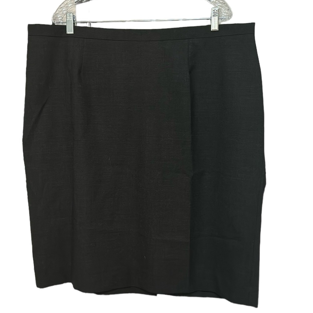 Edward’s 🆕 Vintage Poly Wool Woven Midi Skirt Back Vent Flattering Lined NWT 20W